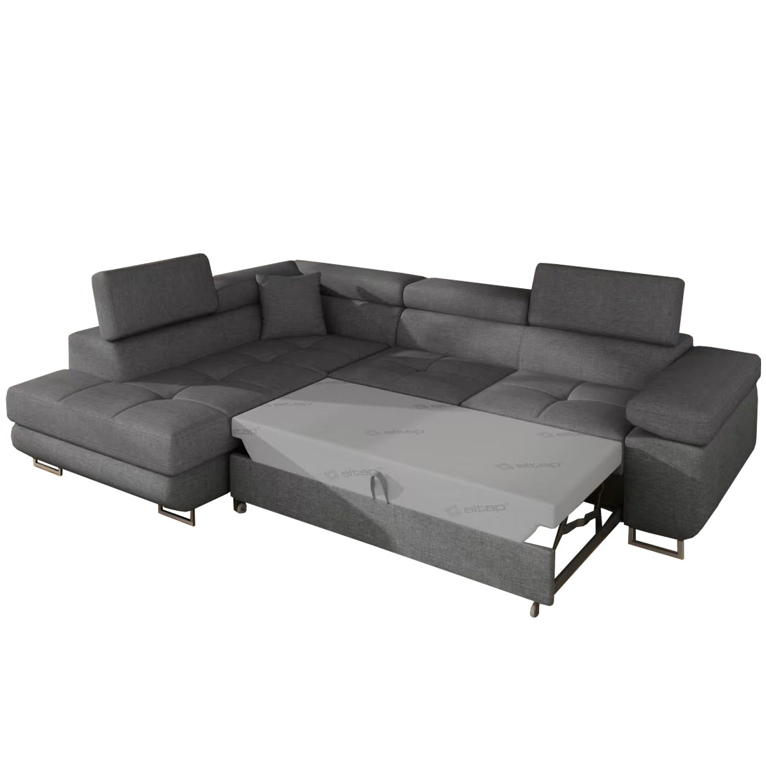 Ecksofa mit Bett und Bettkasten