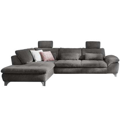 Polsterecke in Cord-Samt Grau